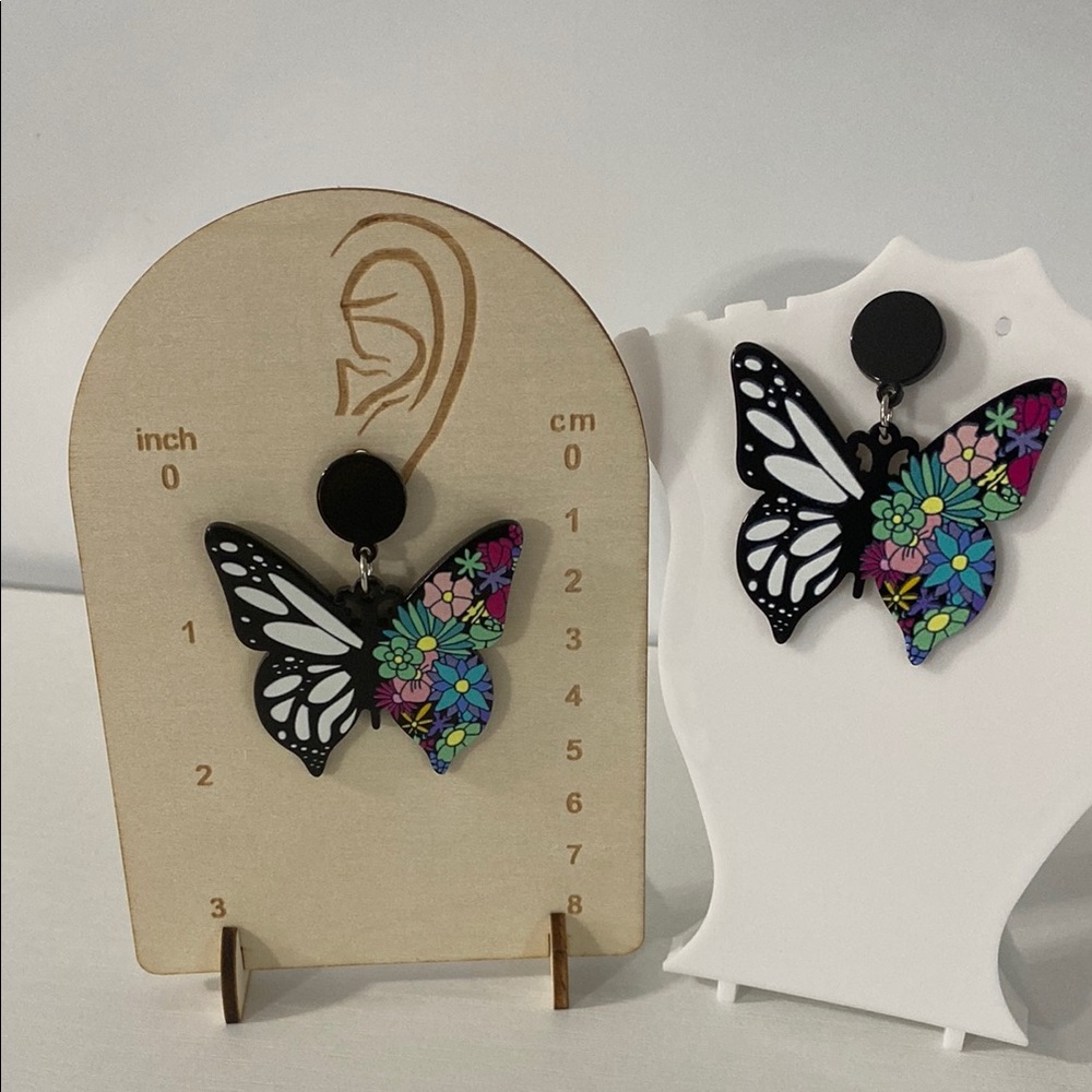 Colorful flower Butterfly Earrings